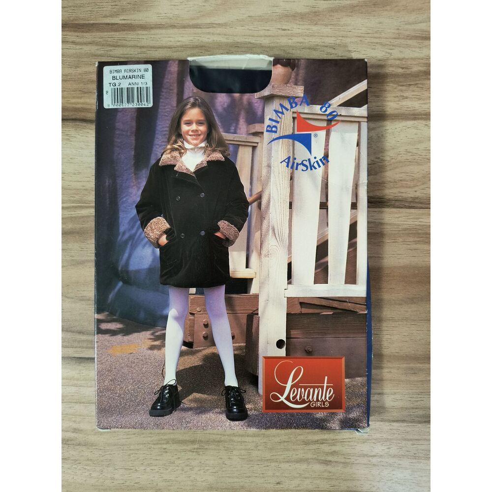 Levante Bimba 80 Airskin Girls Winter Weight Tights Navy Size 2 Ages 1–3 Italy